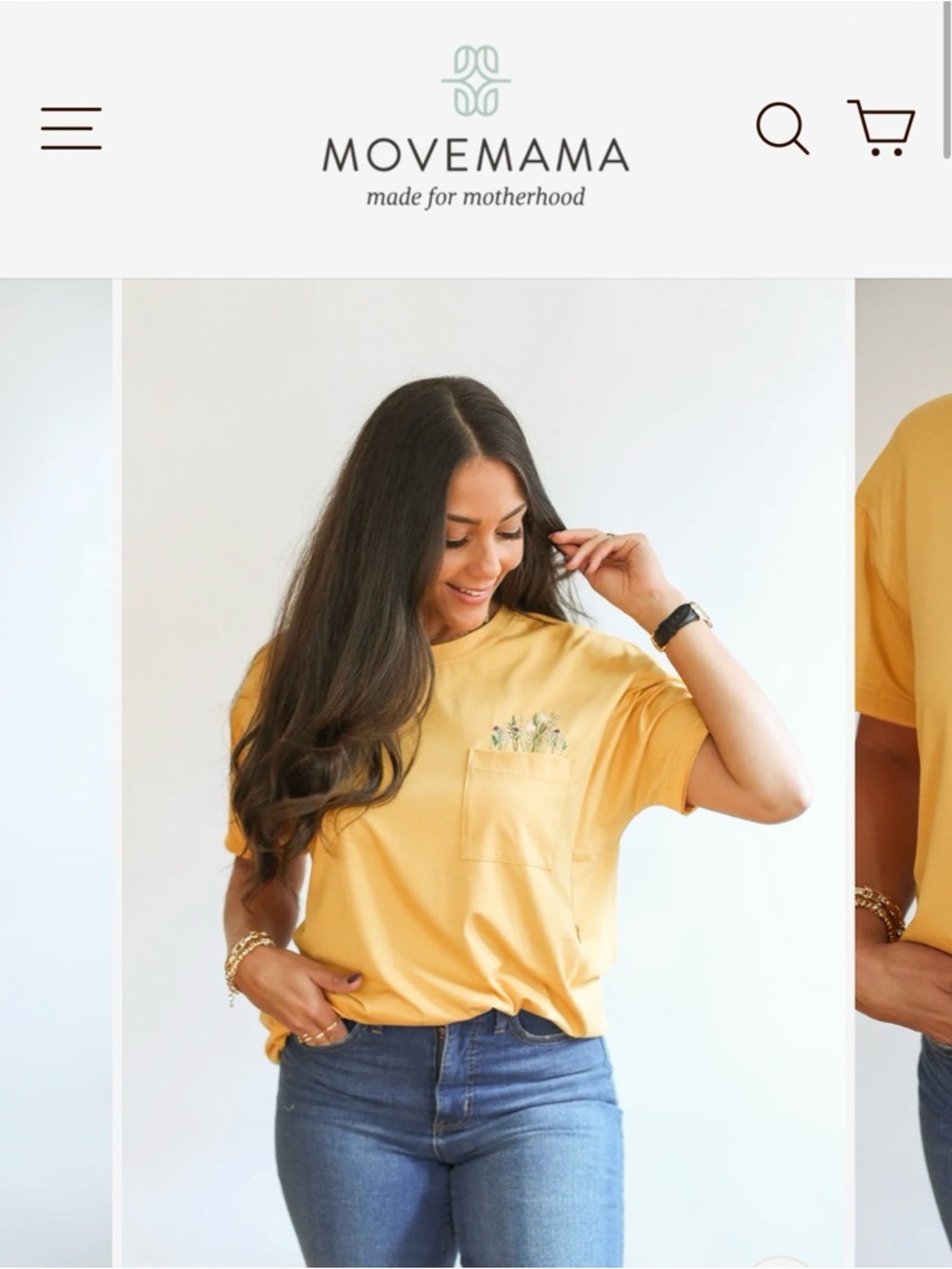 Movemama RELAXED FIT ZIP BREASTFEEDING TEE - Goldenrod